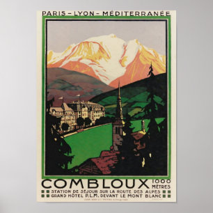 Vintage Travel Art Deco Poster Combloux, France