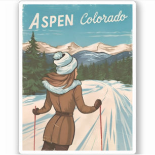 Vintage Travel Aspen Colorado Retro Graphic