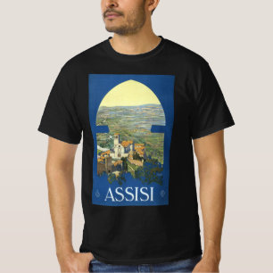 Vintage Travel Assisi Italy Francesco Basilica T-Shirt