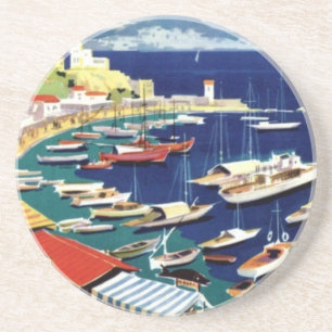 Vintage Travel Athens Greece Coaster