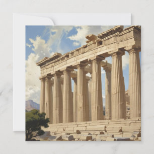 Vintage Travel Athens Greece Parthenon Temple Card