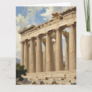 Vintage Travel Athens Greece Parthenon Temple Card