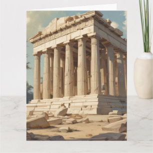 Vintage Travel Athens Greece Parthenon Temple Card