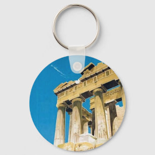 Vintage Travel Athens Greece Parthenon Temple Key Ring