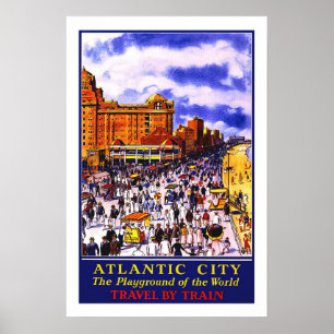 Vintage travel,Atlantic City Poster