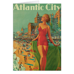 Vintage Travel, Atlantic City Resort Beach Blonde