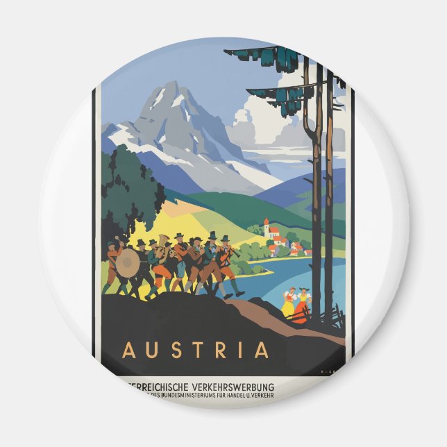 Vintage Travel Austria Magnet (Front)