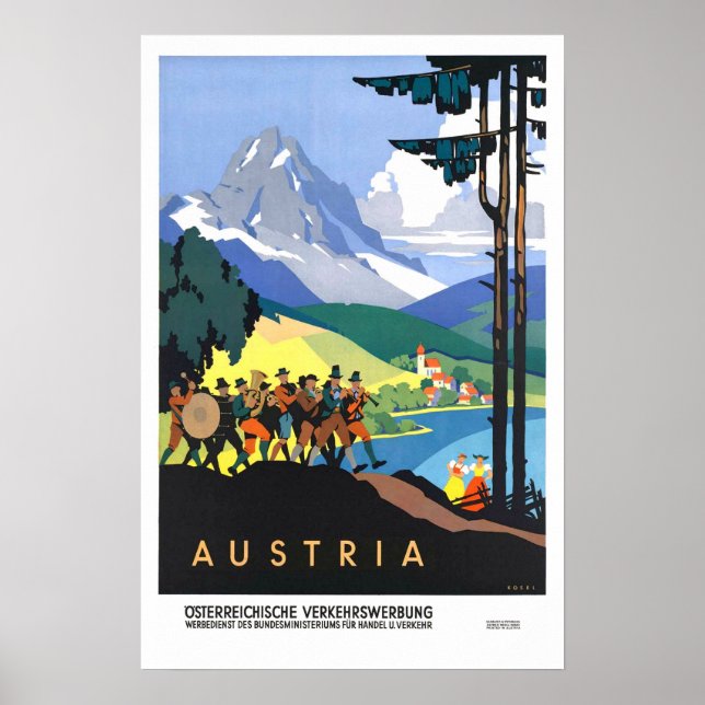 Vintage travel,Austria Poster (Front)