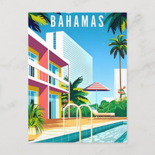 Vintage travel Bahamas tropical island vacation  Postcard