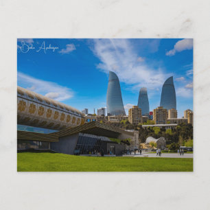 vintage travel Baku Azerbaijan city Castle  Postcard