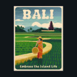 Vintage Travel Bali Indonesia Retro Graphic Postcard<br><div class="desc">Immerse yourself in the tropical paradise of Bali with this retro travel-inspired design. Infused with nostalgic vibes and vintage charm,  this piece captures the scenic beauty of Bali's iconic rice paddies in a retro aesthetic reminiscent of classic travel posters.</div>