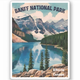 Vintage Travel Banff National Park Retro Graphic
