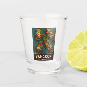 Vintage Travel Bangkok Thailand Floating Market Shot Glass