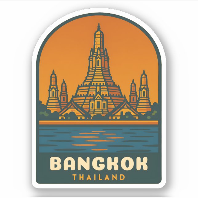 Vintage Travel Bangkok Thailand Retro Graphic (Front)