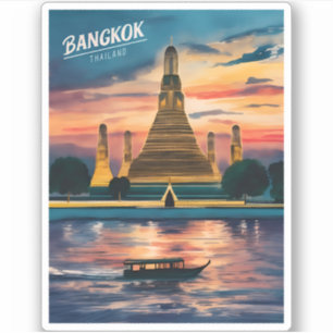 Vintage Travel Bangkok Thailand Sunset Landscape