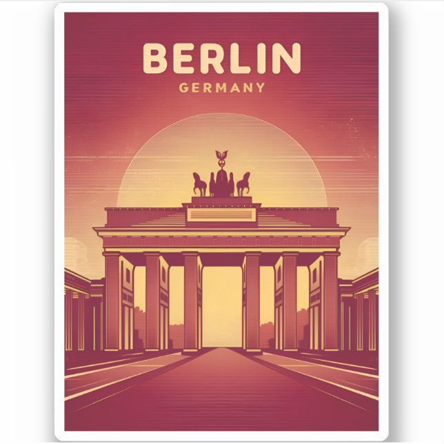 Vintage Travel Berlin Brandenburg Gate Germany (Front)
