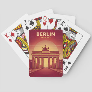 Vintage Travel Berlin Brandenburg Gate Germany Playing Cards