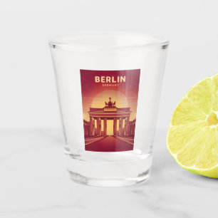 Vintage Travel Berlin Brandenburg Gate Germany Shot Glass