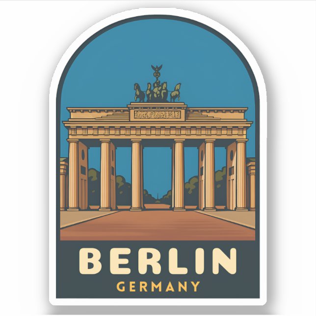Vintage Travel Berlin Germany Brandenburg Gate (Front)