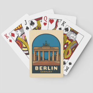 Vintage Travel Berlin Germany Brandenburg Gate Playing Cards