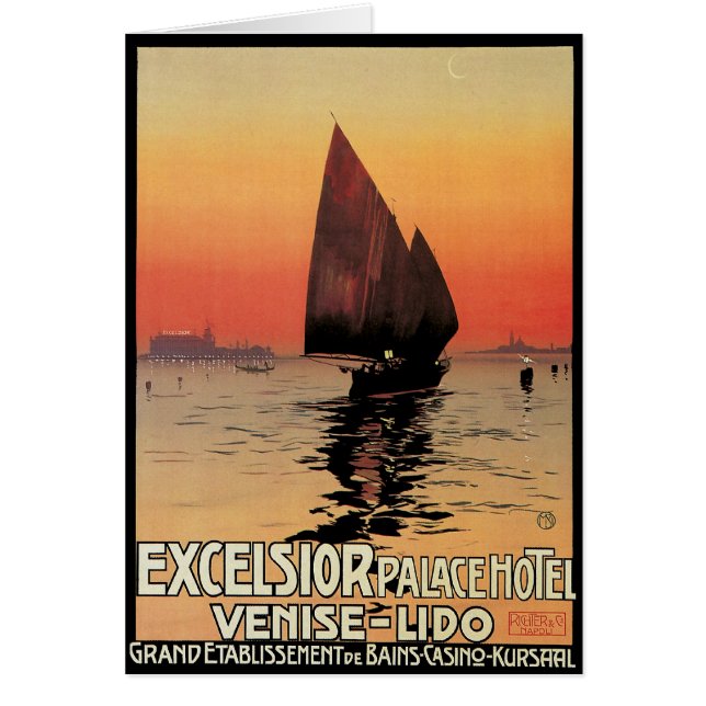 Vintage Travel, Boats at Excelsior Palace Venice (Front)
