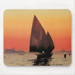 Vintage Travel, Boats at Excelsior Palace Venice Mouse Pad