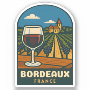 Vintage Travel Bordeaux France Vineyard Retro