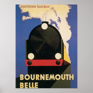 Vintage Travel Bournemouth Belle Train Poster