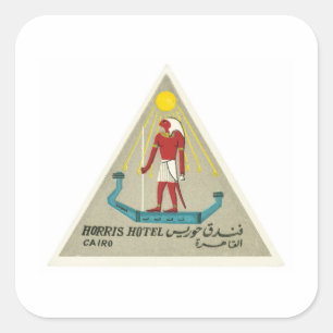 Vintage Travel Cairo Egypt Hotel Label Art