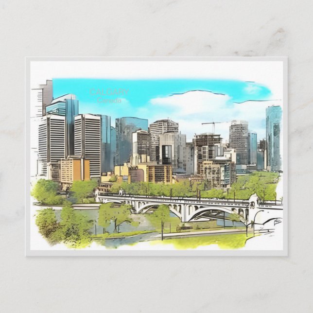 Vintage travel Calgary Alberta Canada edmonton  Postcard (Front)