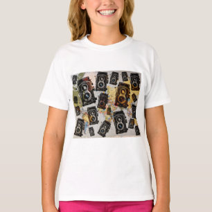 Vintage Travel Camera Pattern T-Shirt