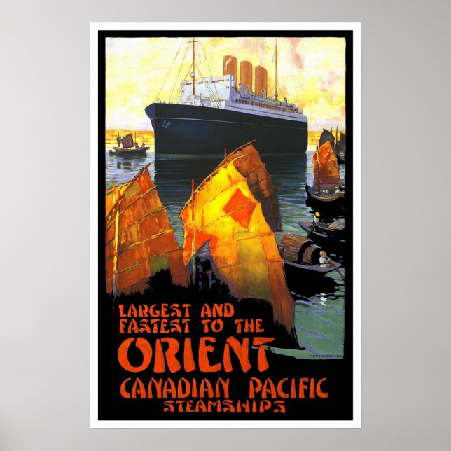 Vintage travel,Canadian Paciffic Cruise Poster (Front)