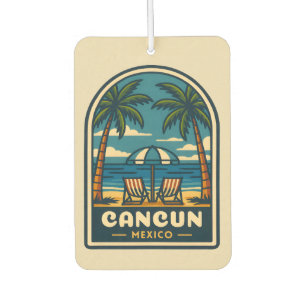Vintage Travel Cancun Mexico Beach Seaside Retro Car Air Freshener
