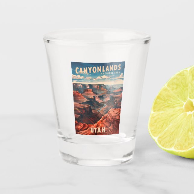 Vintage Travel Canyonlands National Park Utah Shot Glass (Front)