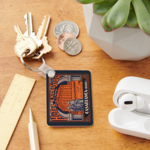 Vintage Travel, Casablanca in Morocco, Africa Key Ring