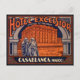 Vintage Travel, Casablanca in Morocco, Africa Postcard