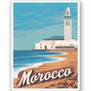 Vintage Travel Casablanca Morocco Retro Scenic