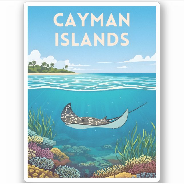 Vintage Travel Cayman Islands Underwater Nature (Front)