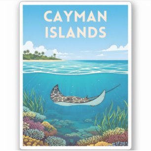 Vintage Travel Cayman Islands Underwater Nature