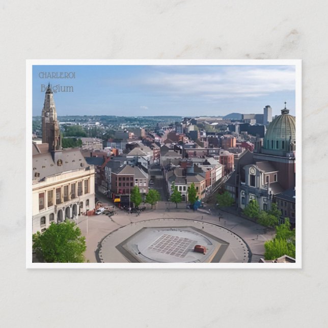 vintage travel charleroi belgium Belgique RETRO Postcard (Front)