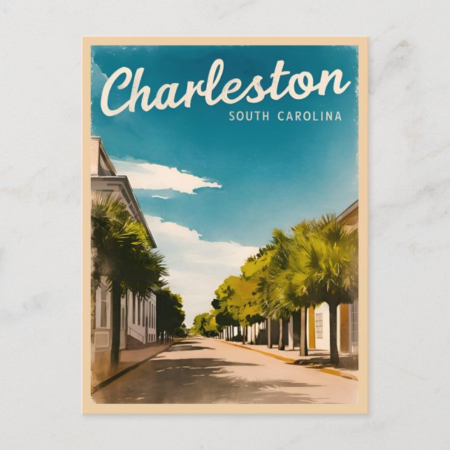 Vintage Travel Charleston South Carolina Retro Postcard (Front)