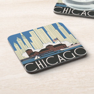 Vintage Travel Chicago Has Everything City Skyline Coaster