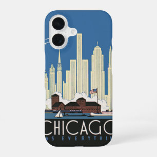 Vintage Travel Chicago Has Everything City Skyline iPhone 16 Case