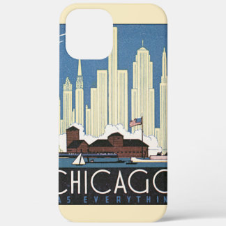 Vintage Travel Chicago Illinois Skyscraper Skyline iPhone 12 Pro Max Case