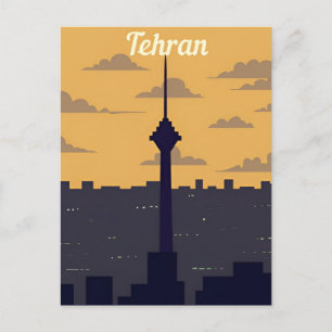 Vintage travel city Tehran, Iran retro vacation Postcard