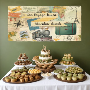 Vintage Travel Collage Banner