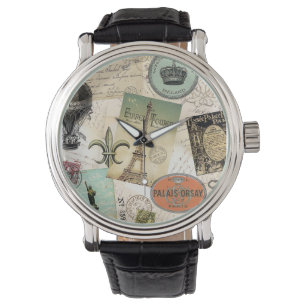 Vintage Travel collage watch
