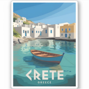 Vintage Travel Crete Greece Retro Scenic