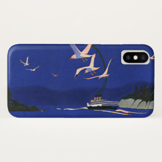 Vintage Travel, Cruise Ship Vacation in Alaska iPhone X Case