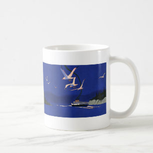 Vintage Travel, Cruise Ship Vacation in Alaska Coffee Mug